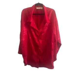 Vintage 80's or 90's Victoria's Secret Red Gold Label Sleep Night Shirt Size M/L